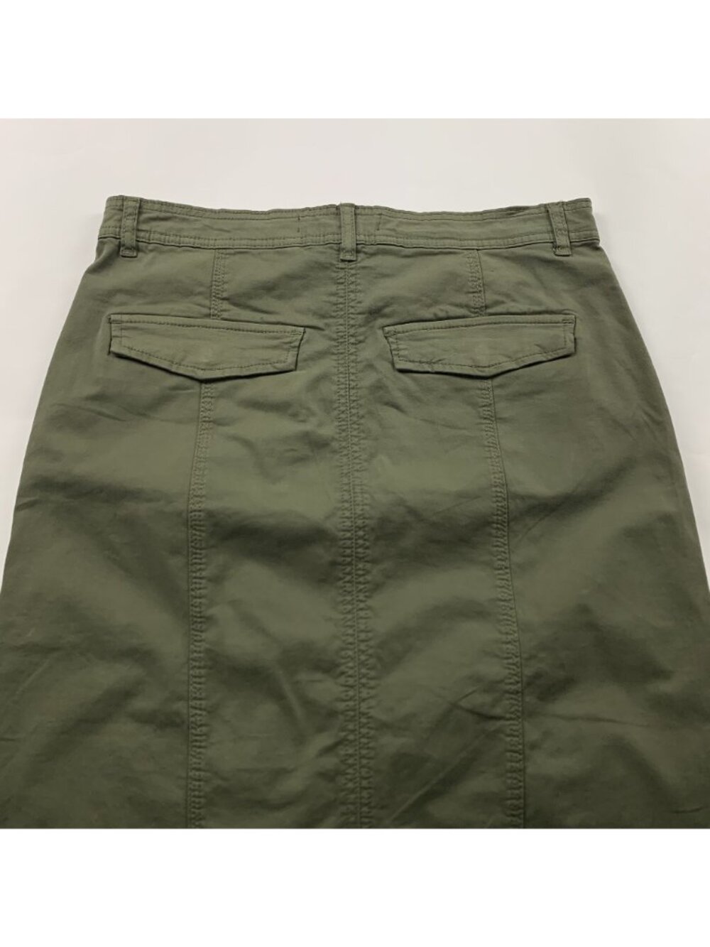 Sanctuary Dark Burnt Olive Canvas Split Front Triple Threat Pencil Skirt 29 New - Picture 6 of 6